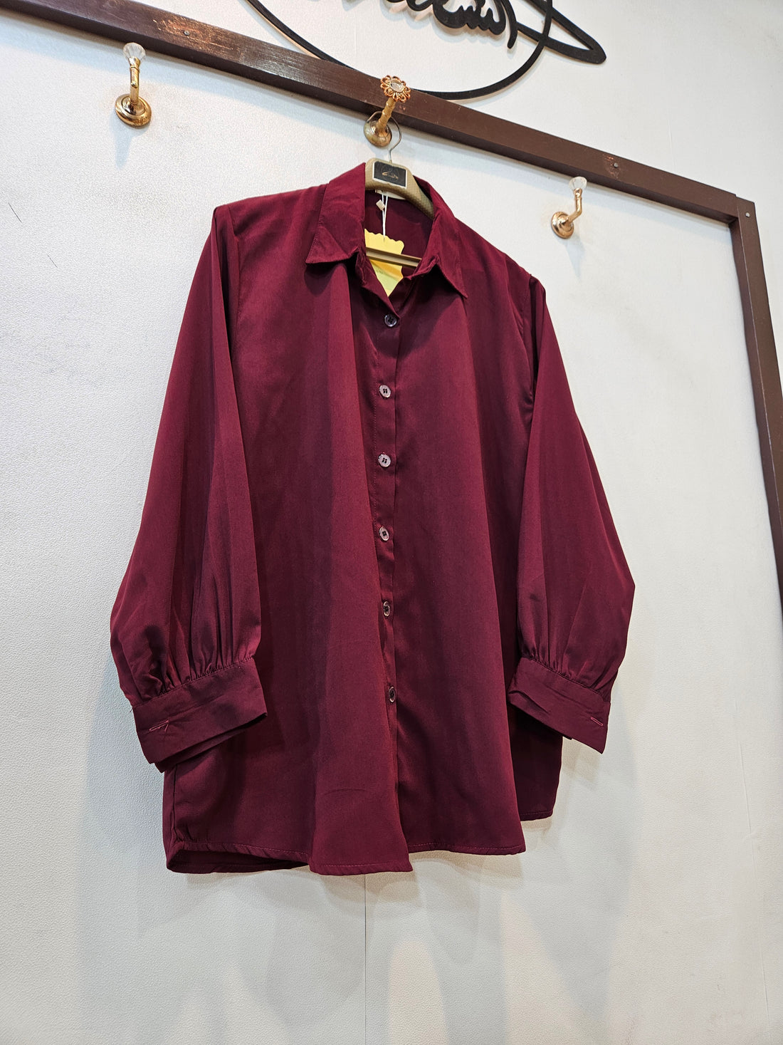 Classic Women Button Down Shirt (Maroon)