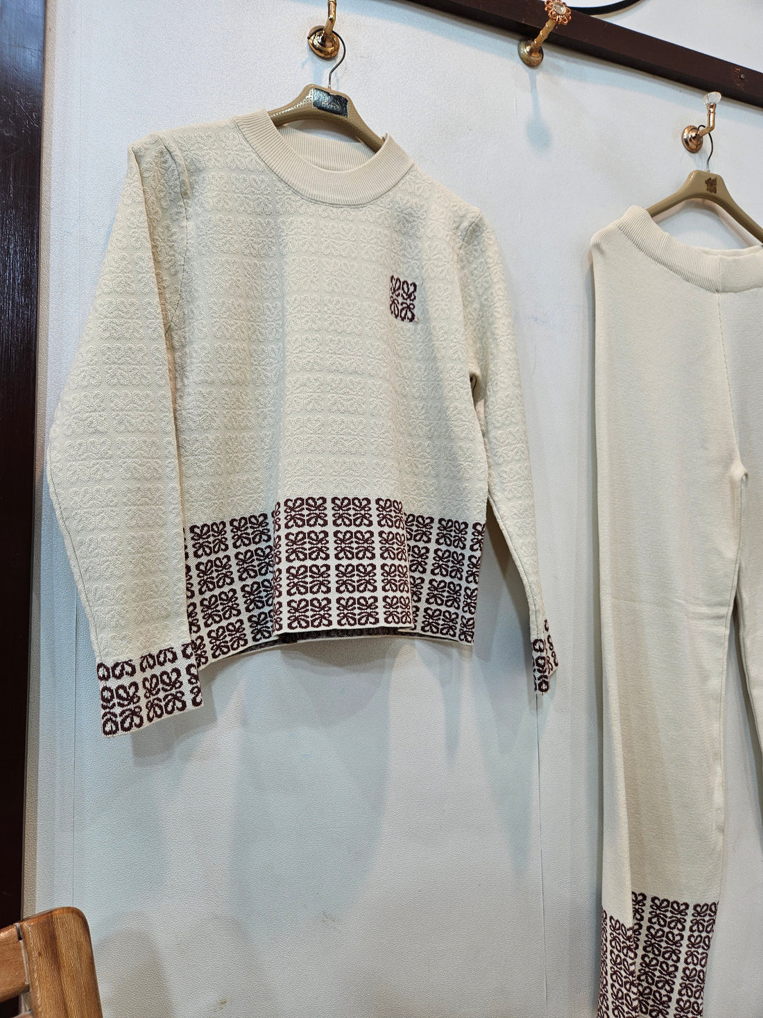 Border Woollen Coord (Off White)